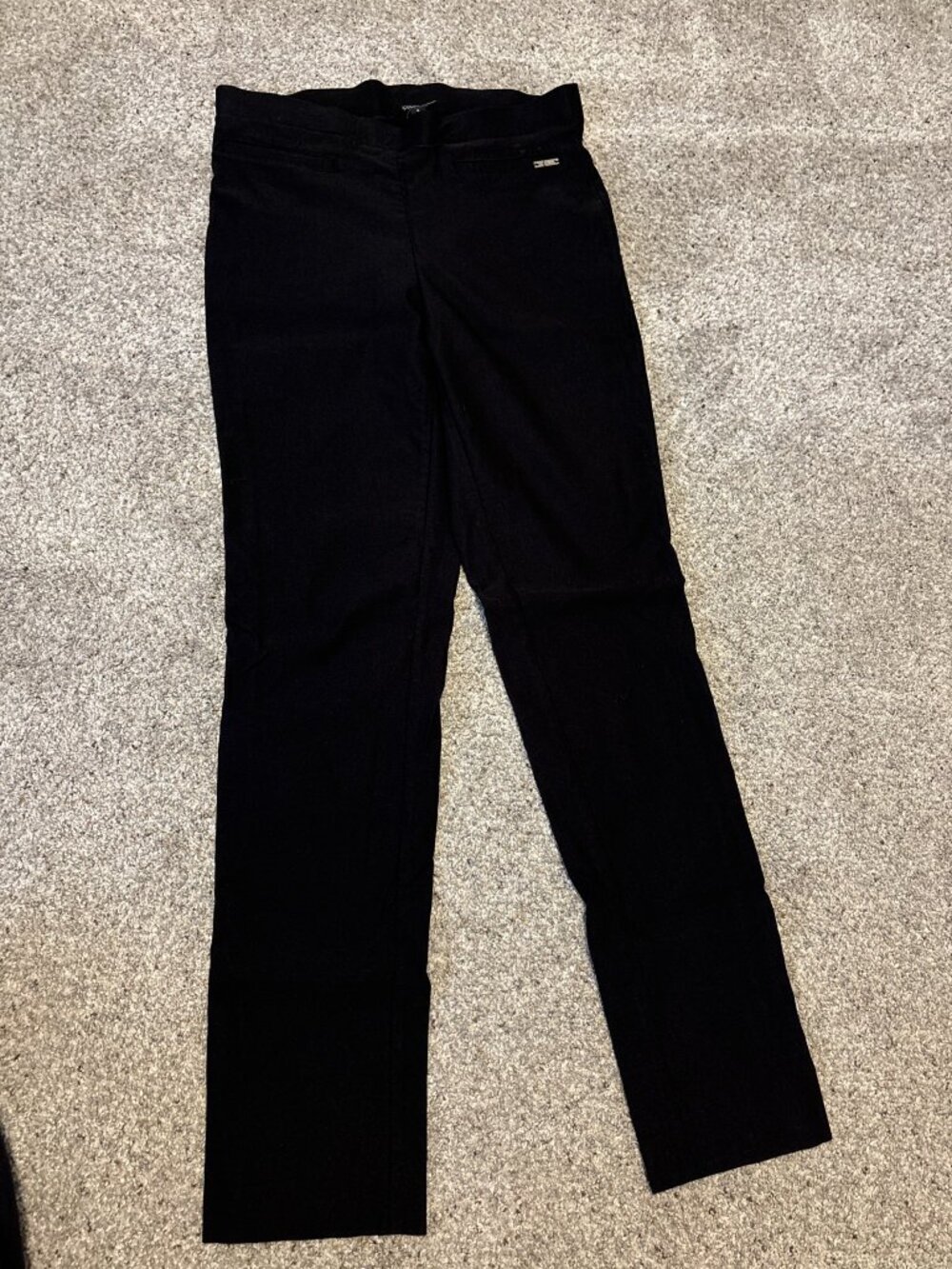 Jones New York Signature Black Compression Pull-On Pants Straight Leg S